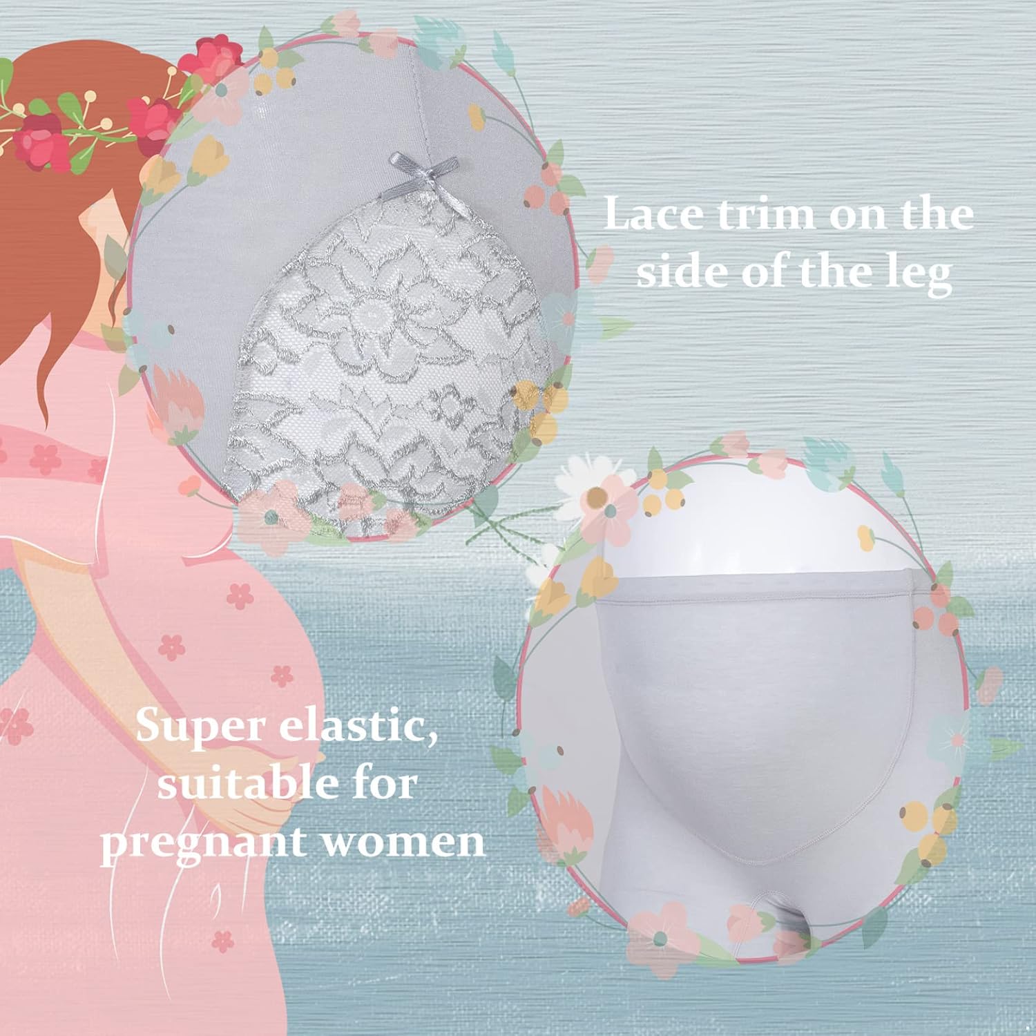 Women's Seamless Maternity Shapewear for Dress Pregnancy Shorts Panties High/Low Waist Mid-Thigh Underwear