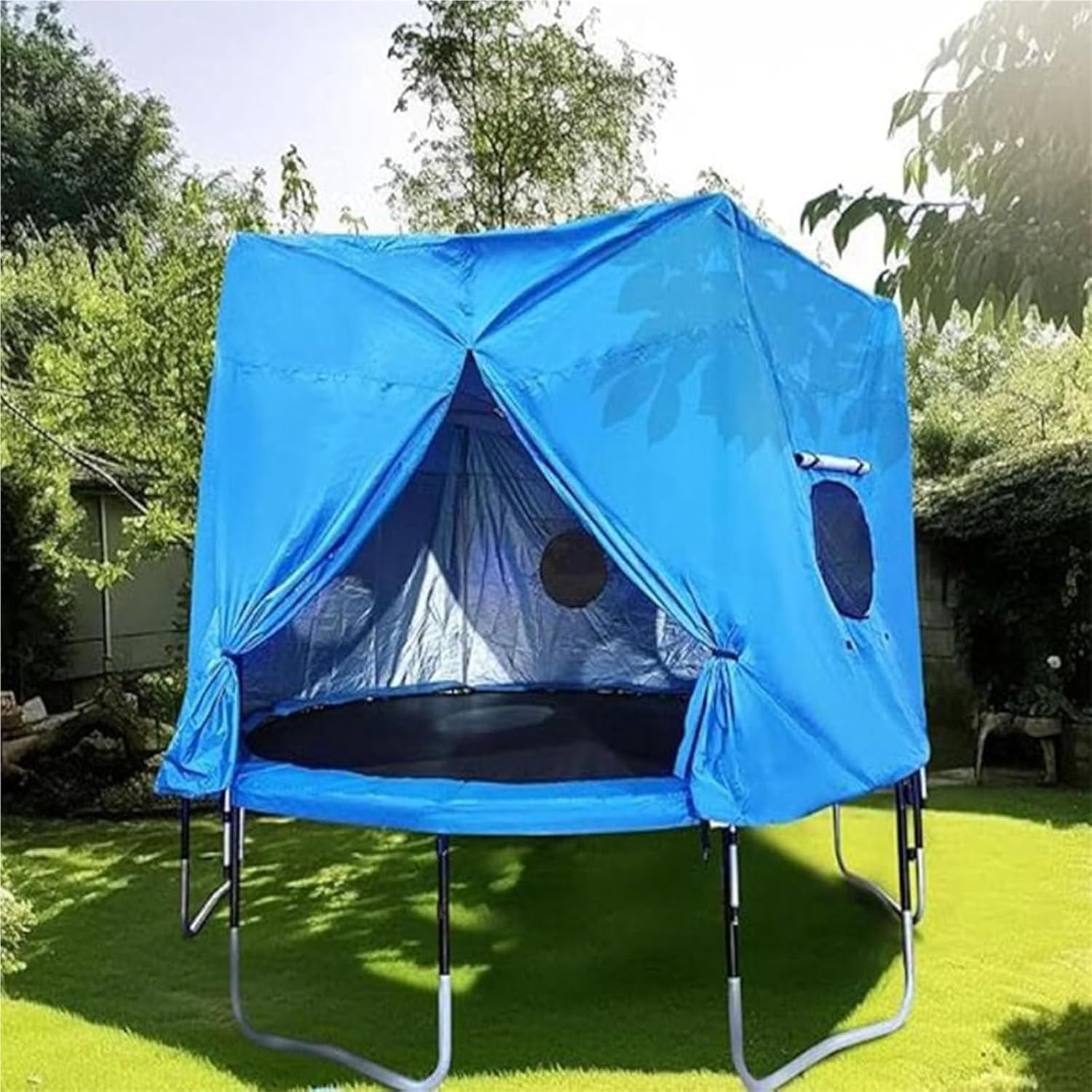 6FT/8FT/10FT/12FT/14FT/15FT Trampoline Tent, Cover, Waterproof Oxford Canopy, Sun Shade for 6 Straight Pole Round