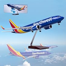 18.5 in 180 Scale Large Jet Airplane Southwest B737 Airplane Model Resin Diecast with Wheels for Collection Color B-737