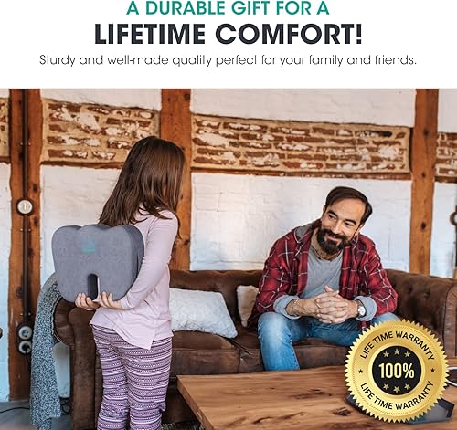 Vista 7 de Modvel Cojín de asiento mejorado de gel, almohada de espuma viscoelástica de alta densidad para silla de oficina, almohadilla ortopédica Gris