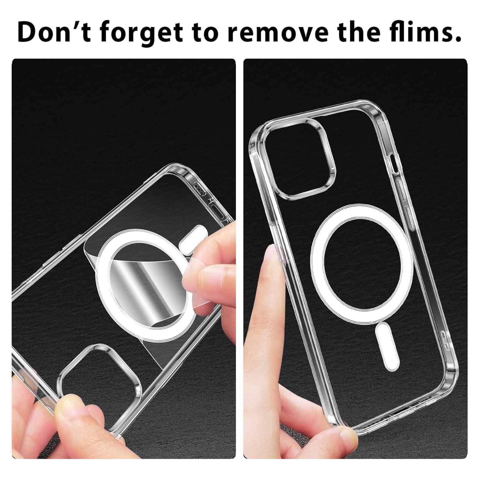 Saqmkil Magnetyczne etui z paskiem do iPhone'a 14/iPhone 13 6,1 cala [kompatybilne z MagSafe], przezroczyste etui z kołnierzem ze sznurkiem, estetyczny wzór z kreskówek ochraniacz na iPhone 13, kwiaty