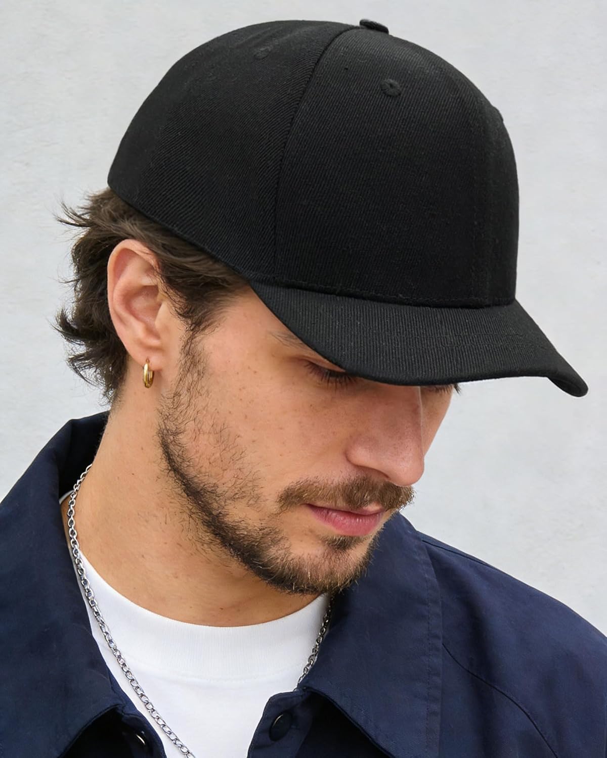 CLAPE Short Brim Baseball Cap, Fashion Cotton Anti Sweat Sunscreen Trucker Hats Short Bill Hats for Men - Image 4