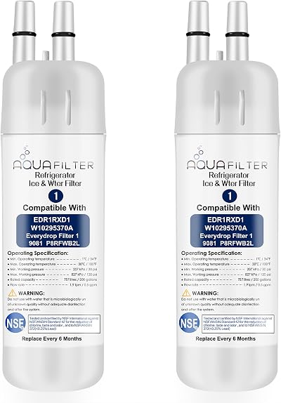 W10295370 A Refrigerator Water Filter Replacement Compatible for EDR1RXD 1 Water Filter W10295370 A Refrigerator Models (2-Pack)