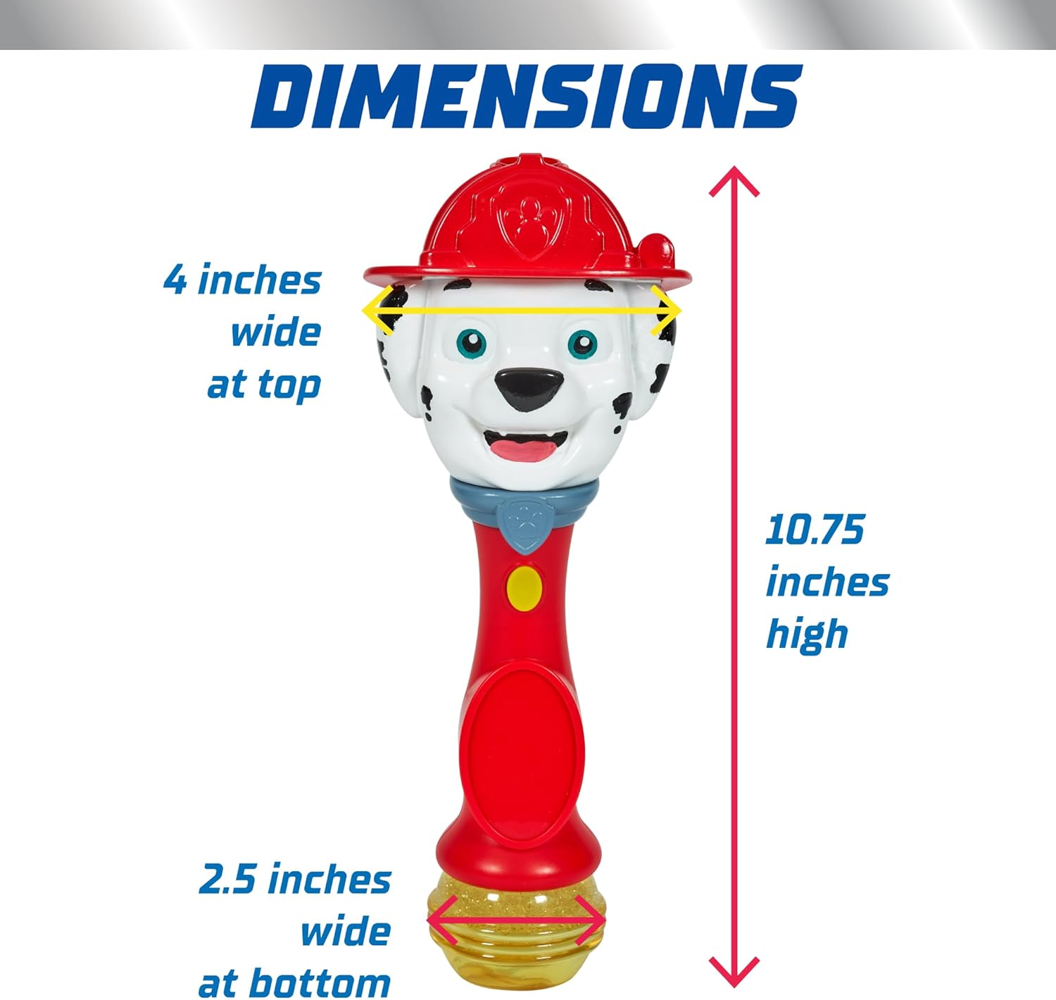 Little Kids Paw Patrol Marshall Light and Sound Musical Bubble Wand, Includes Bubble Solution