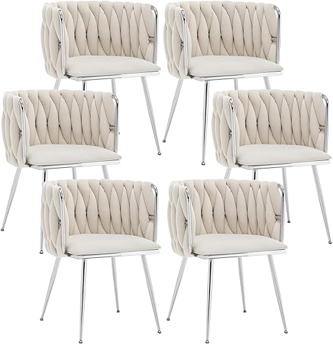 Miniatura 8 de Juego de 4 Sillas de Comedor de Terciopelo Systemkenji, Sillas Tapizadas para Comedor con Patas de Metal, Sillas de Comedor Modernas 4, Sillas