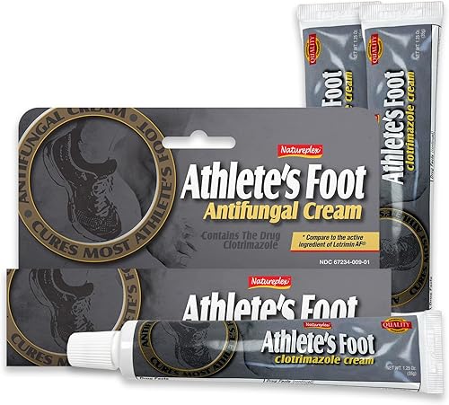 Natureplex Crema para pies de atleta, 1% de clotrimazol, 1.25 onzas (paquete de 3), tratamiento antifúngico para picazón deportista, hongos en los