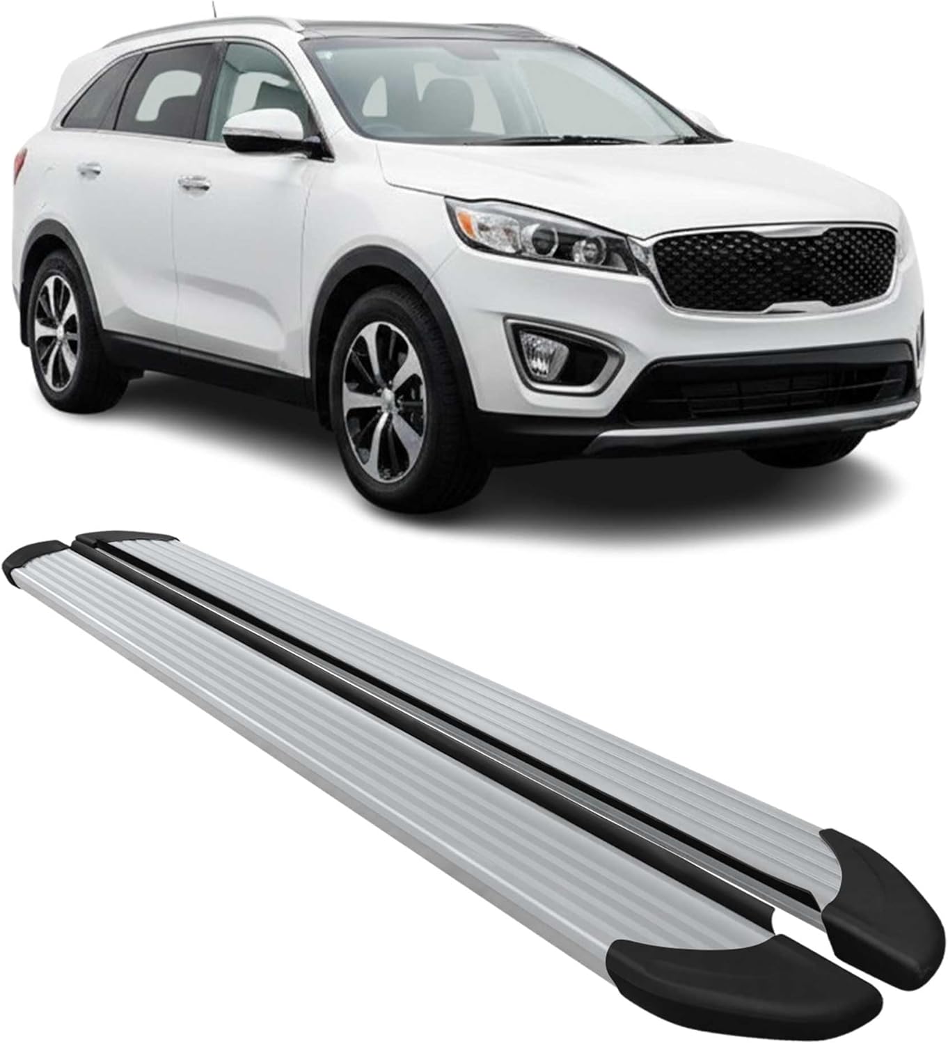 OMAC Running Boards Side Step Nerf Bars for Kia Sorento 2016-2020 Silver 2Pcs