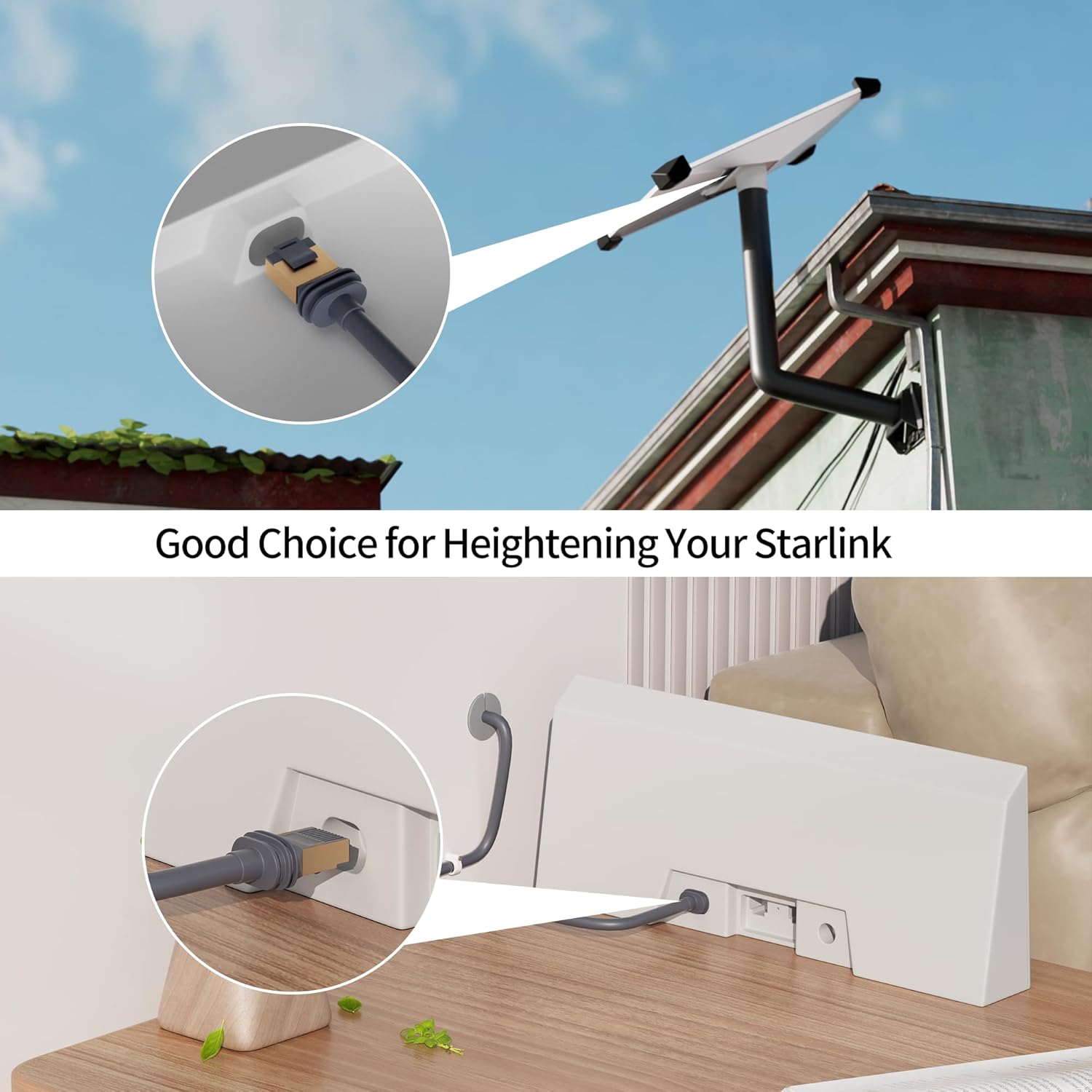 for Starlink Gen 3/Mini Cable 50FT/15M Ethernet Replacement Cable for Standard V3 Extension Waterproof Accessories Cable