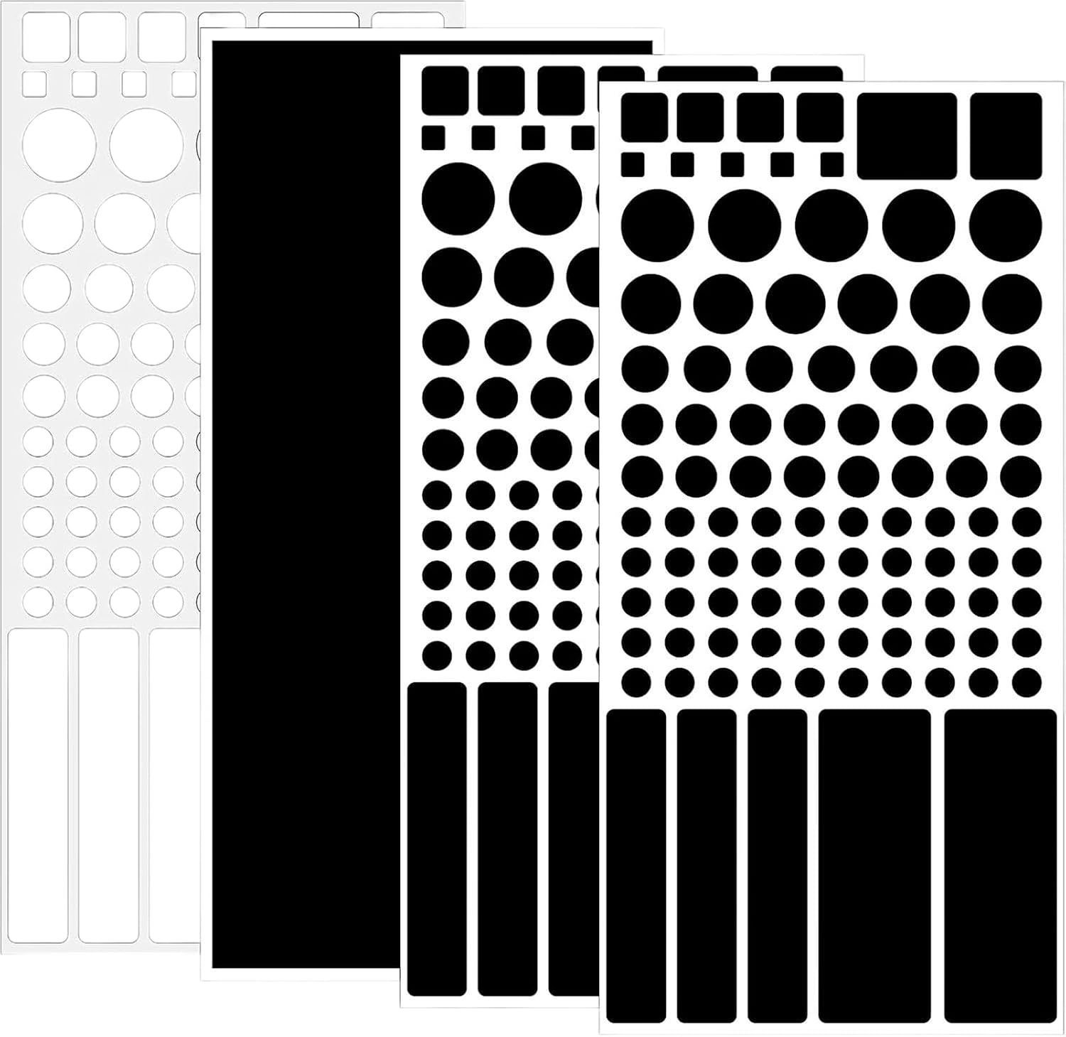 4 Sheets LED Light Blocking Stickers, Black & White Light Dimming Stickers, Multiple Shapes Blackout Stickers for Electronics, Routers, TVs, Chargers & Bedroom Sleep Improvement