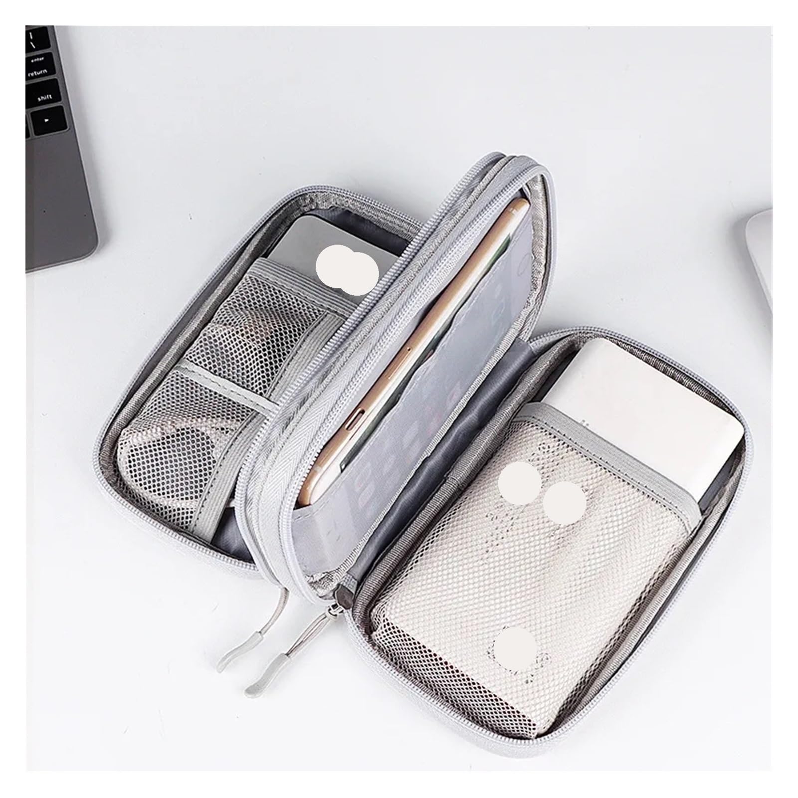 Bolsa organizadora de Cable 2pcs Doble Capa Viaje(Blue)