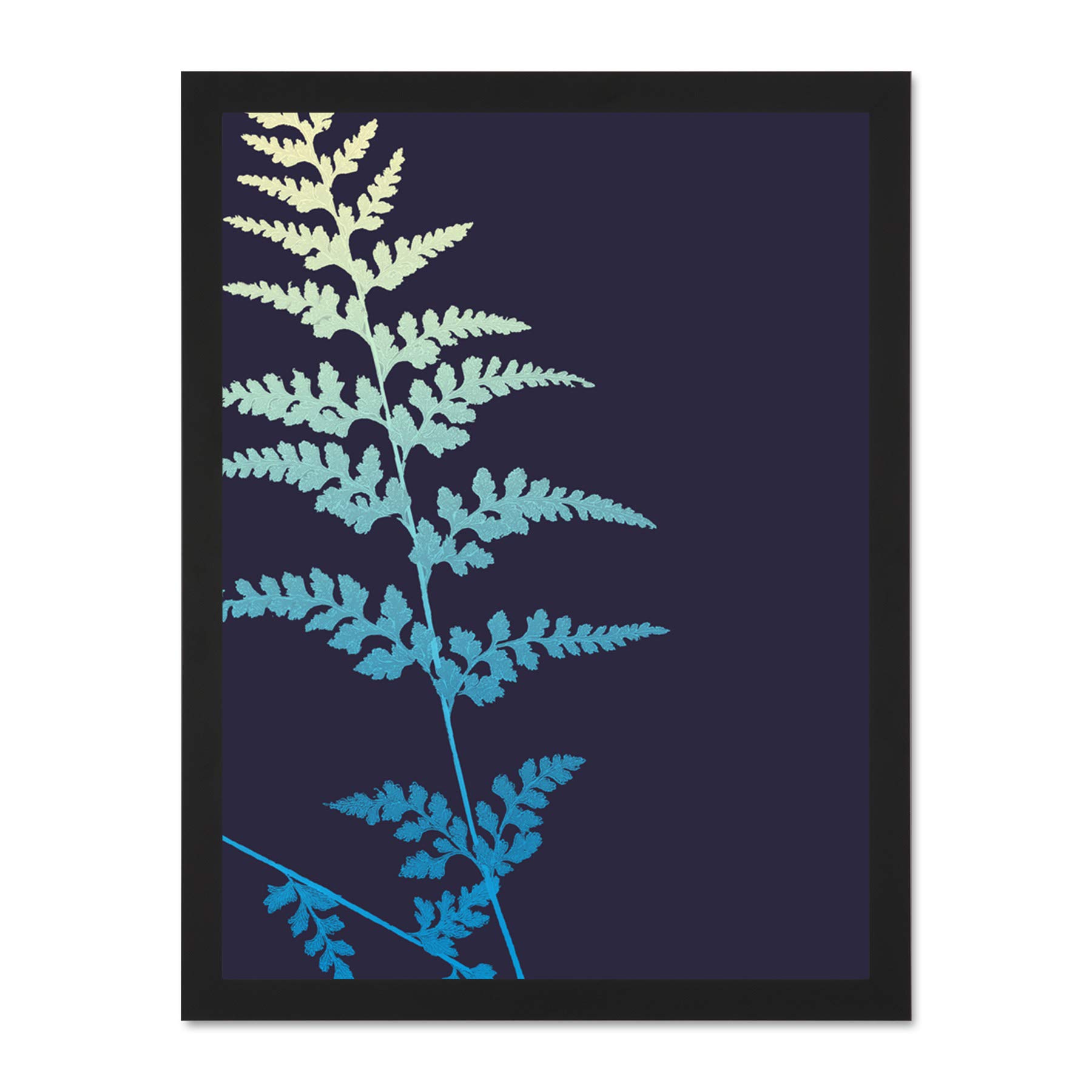 Wee Blue Coo Bright Fern Illustration Large Framed Art Print Wall Poster 18x24 inch