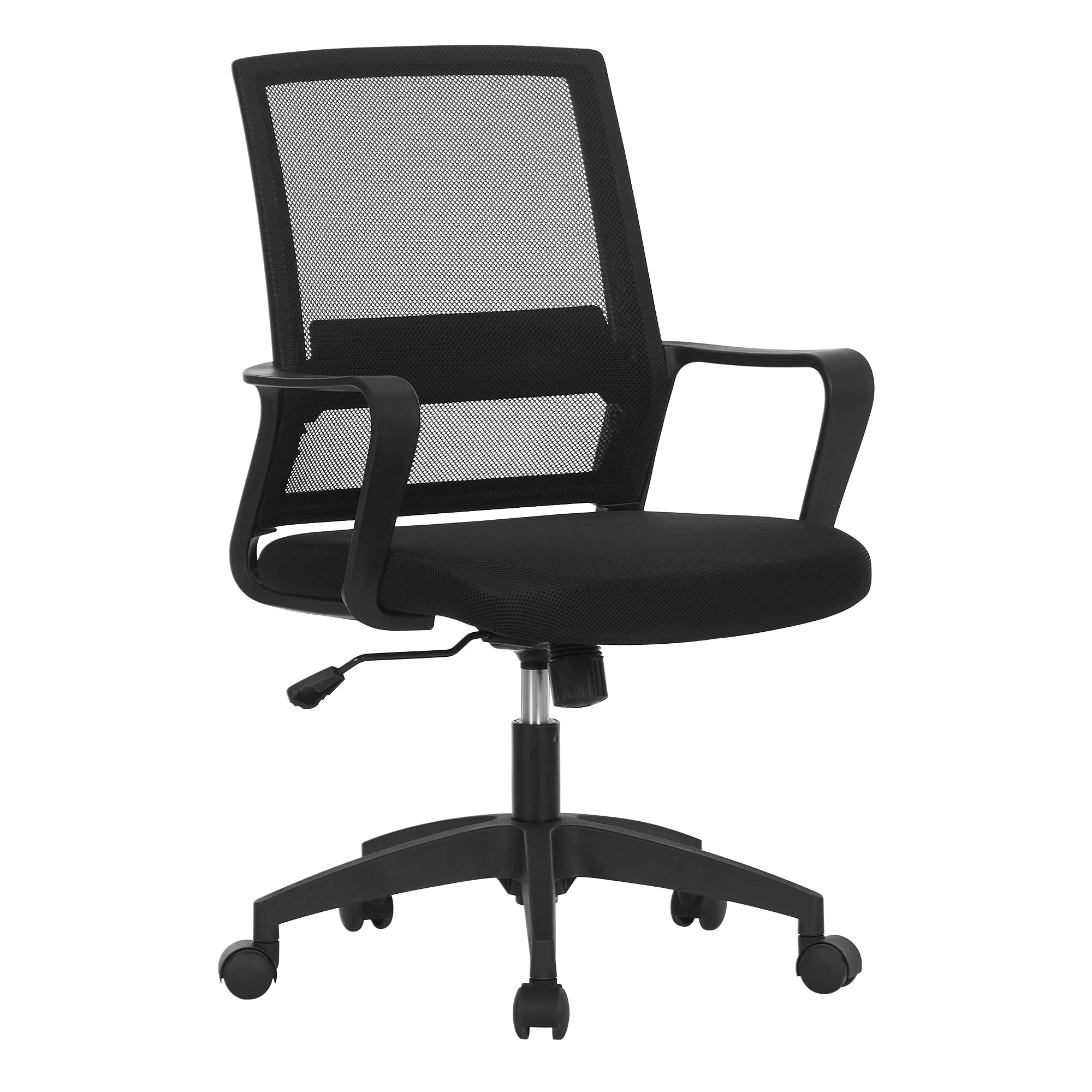 SONGMICS Mesh Chair, Office Chair, Swivel Chair, Adjustable Height, Tilt Mechanism, Breathable Mesh Seat and Backrest, for Office, Study, Black OBN031B01
