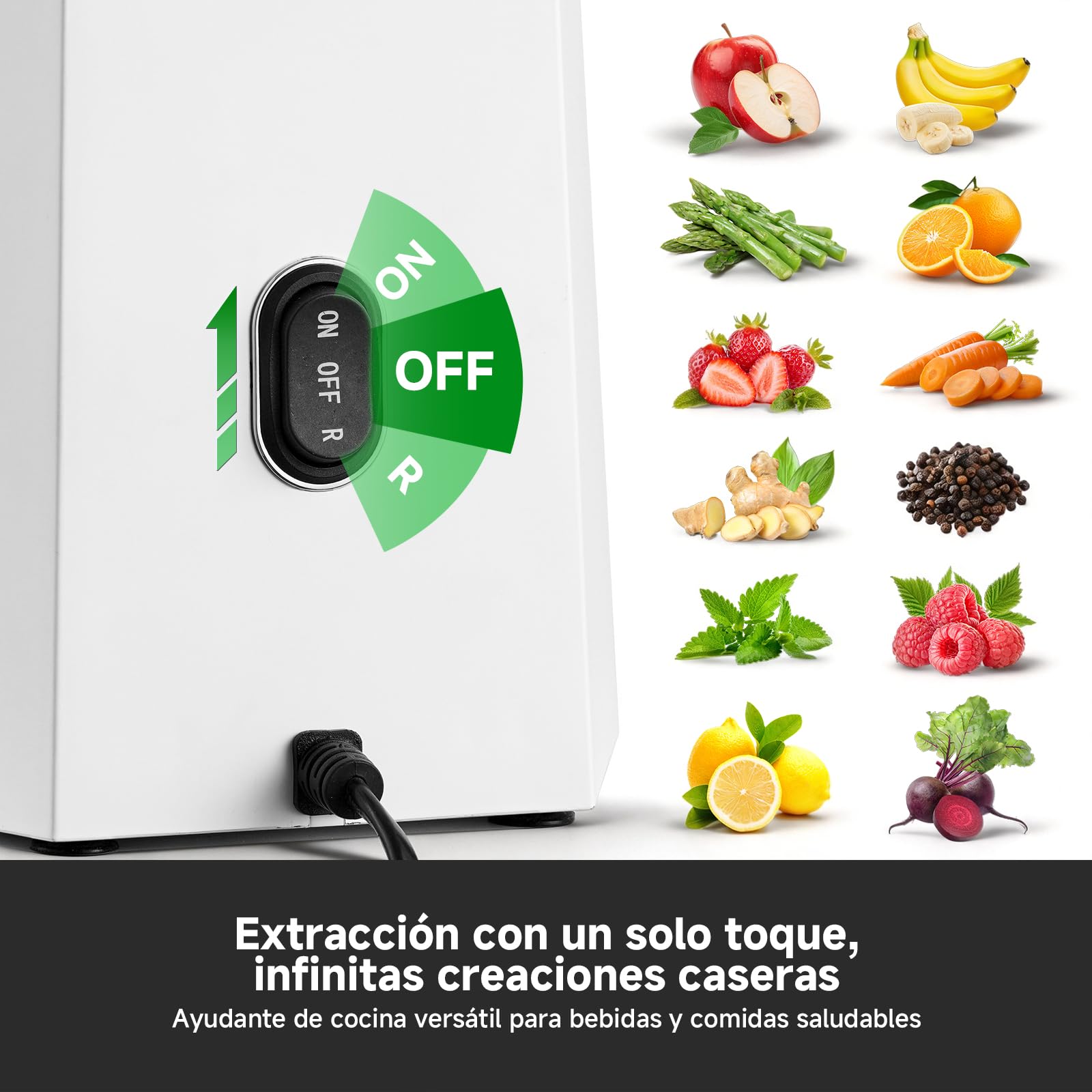 AAOBOSI Exprimidor, 200 W, exprimidor de verduras y frutas, ganador de la prueba con 132 mm gran orificio de llenado sin precorte, exprimidor lento con 700 ml sin bisfenol A recipiente para frutas y