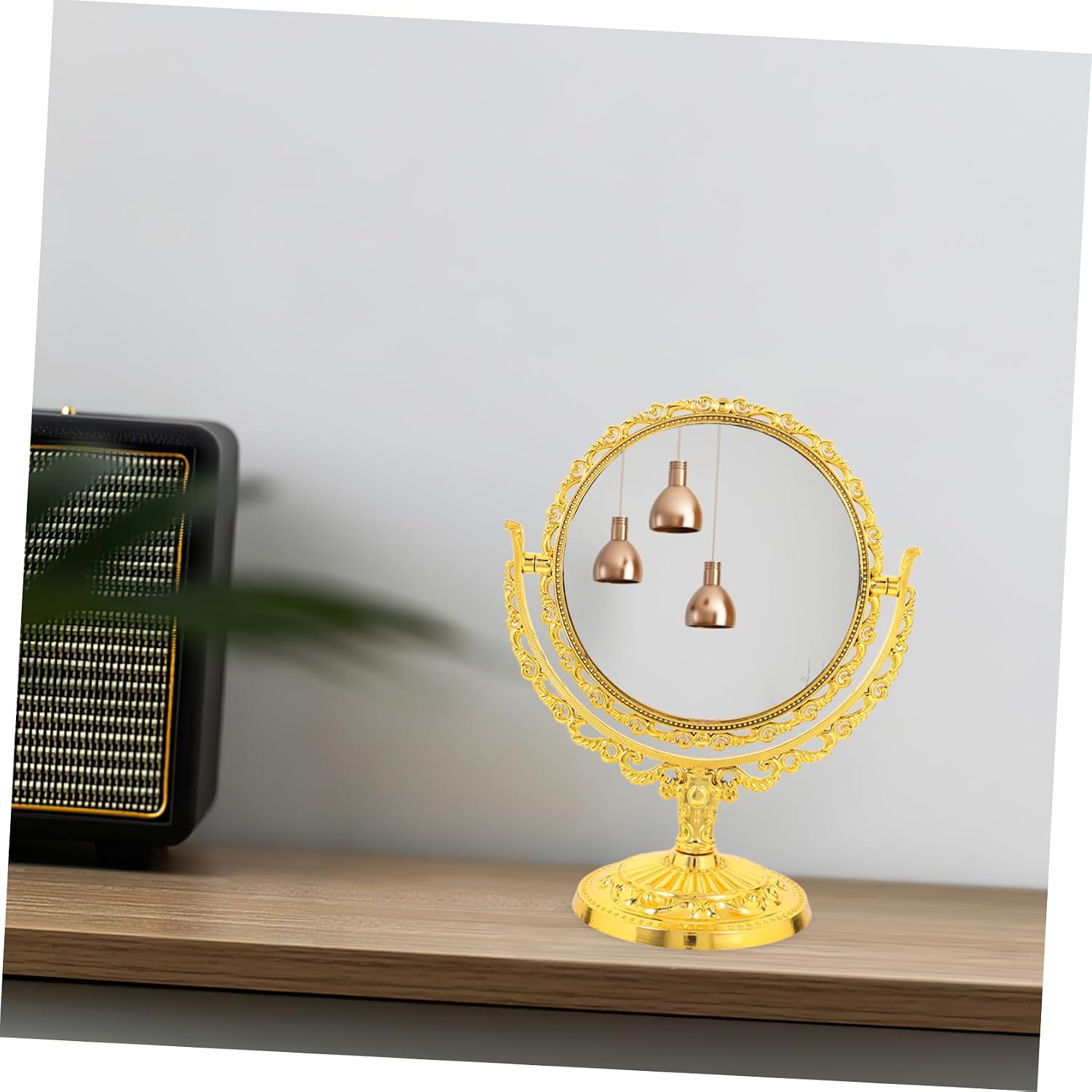 PRETYZOOM Rotating Makeup Mirror Double-Sided Tabletop Vanity Mirror Vintage Style for Home Decor and Skincare image 5