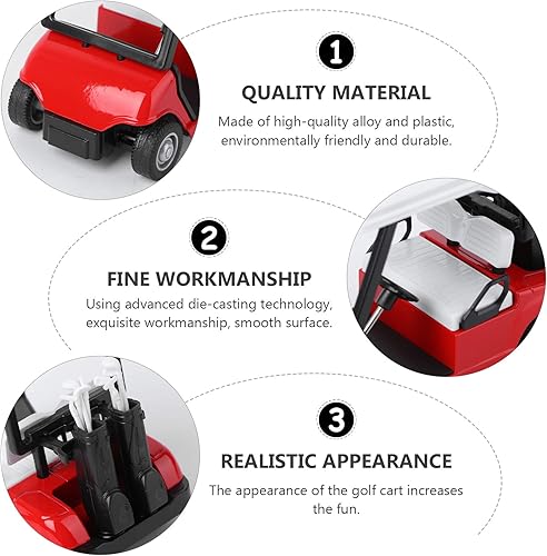 Miniatura 5 de WINOMO Modelo de carrito de golf de metal fundido a presión, carrito de golf de acción para tirar, mini vehículo de golf a escala 120 para niños,