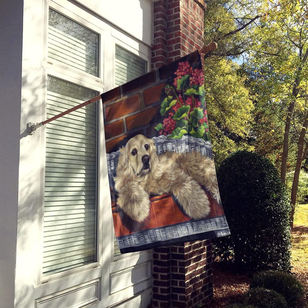 Caroline's Treasures PPP3074CHF Cocker Spaniel Life is Good House Flag Large Porch Sleeve Pole Decorative Outside Yard Banner Artwork Wall Hanging, Polyester, House Size, Multicolor