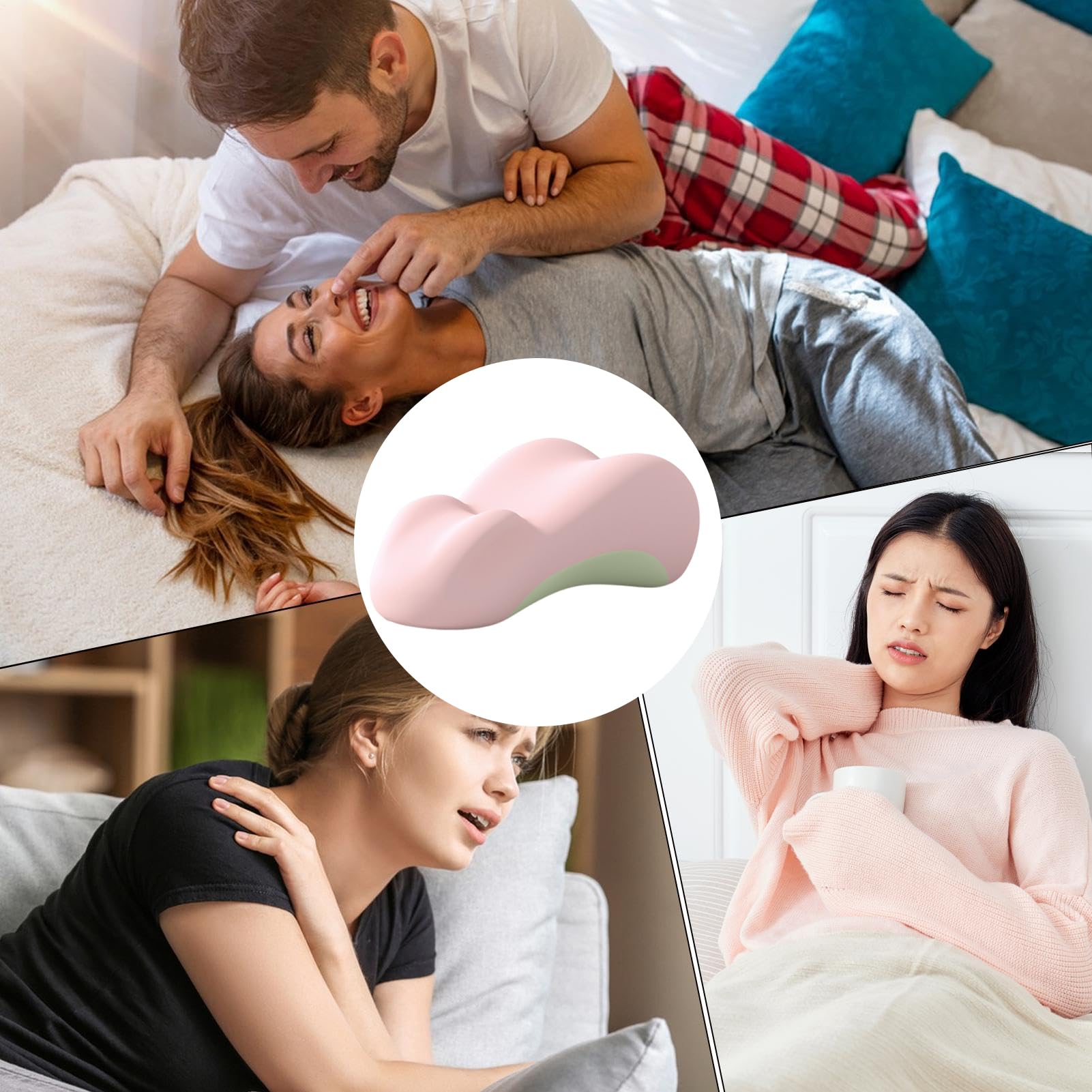 Genérico Cojín Lumbar Soporte Ergonómico para la Espalda de Espuma Suave | Soporte para Posturas y Bienestar en Pareja Para Adultos al Sentarse, Dormir, Leer en Sofá o Cama