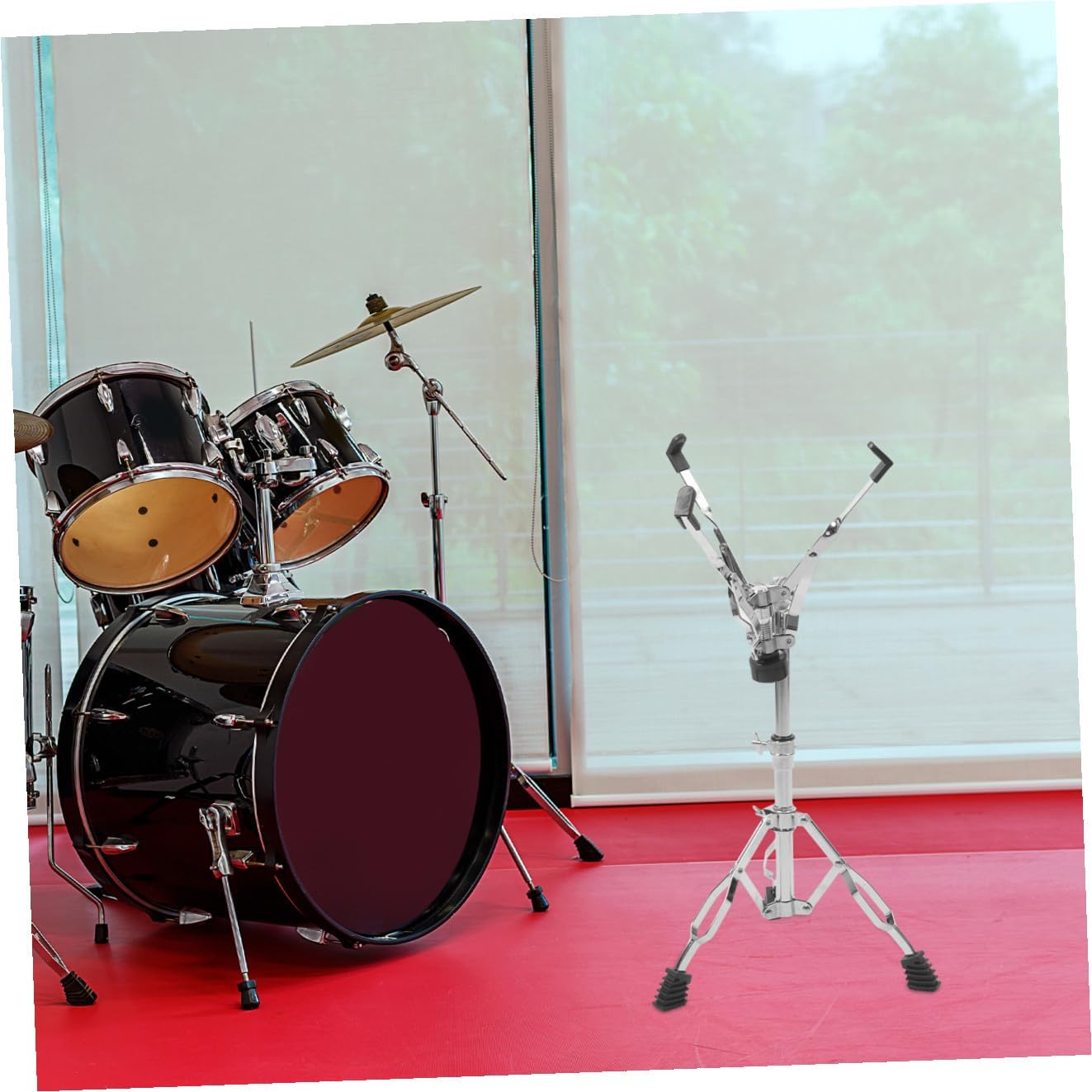 Holibanna Portable Snare Drum Stand Double-leg Support for Jazz Snare Drums Height for Practice and Performance