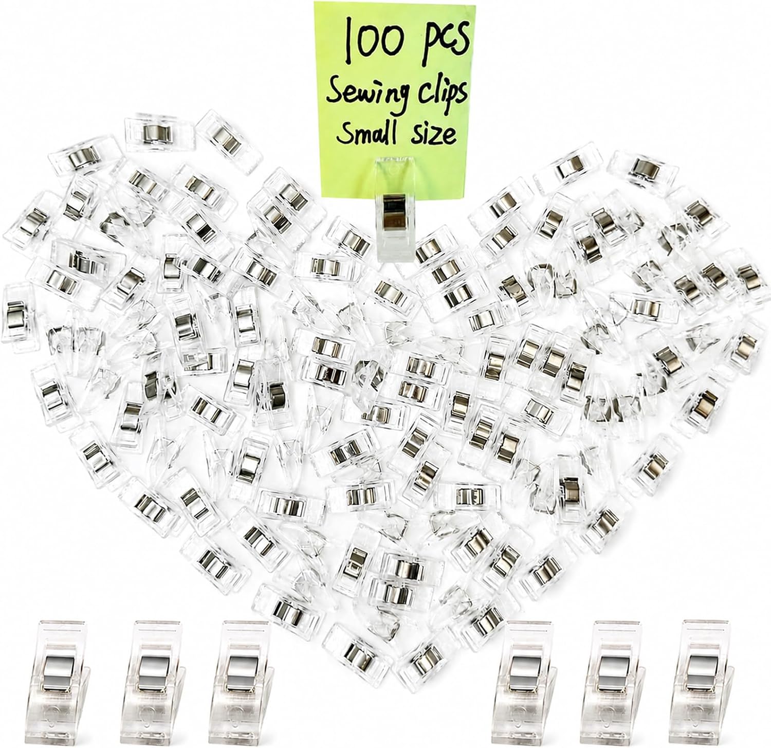 100PCS Small Sewing Clips Clear Quilting Clips for Sewing Crafts and Fabric