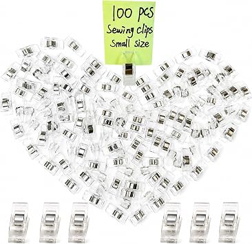 100PCS Small Sewing Clips Clear Quilting Clips for Sewing Crafts and Fabric
