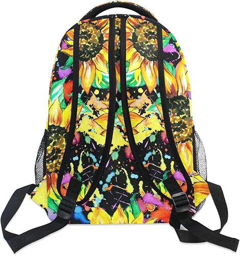 Vista 47 de ALAZA Mochila grande futurista negra geométrica 3D con polígono negro, portátil, iPad, tableta, viaje, mochila escolar con múltiples bolsillos