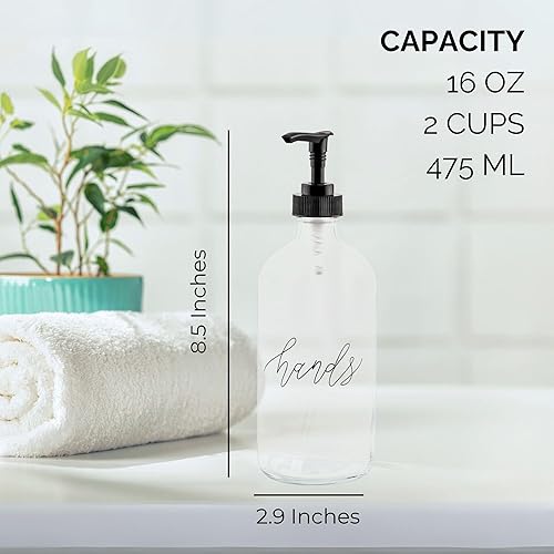 Miniatura 6 de Cornucopia Brands Botellas de bomba para platos de manos de 16 onzas (transparentes, juego de 2) dispensadores de bomba para cocina y hogar