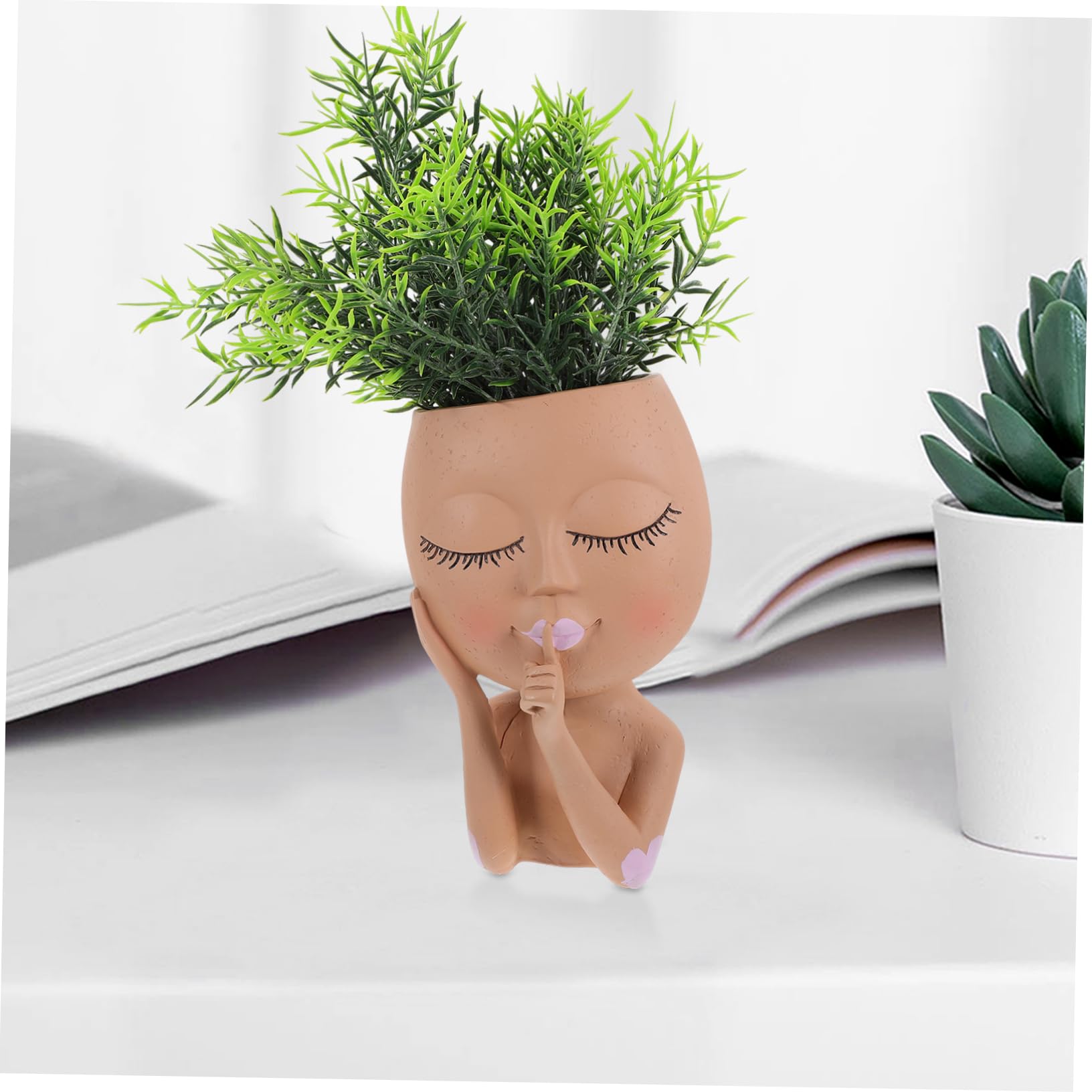 TOYANDONA Maceta de con Diseño Facial Divertido Maceta Artística para Plantas de Interior Resistente y Decorativo para Jardín y Detalles Artesanales Únicos