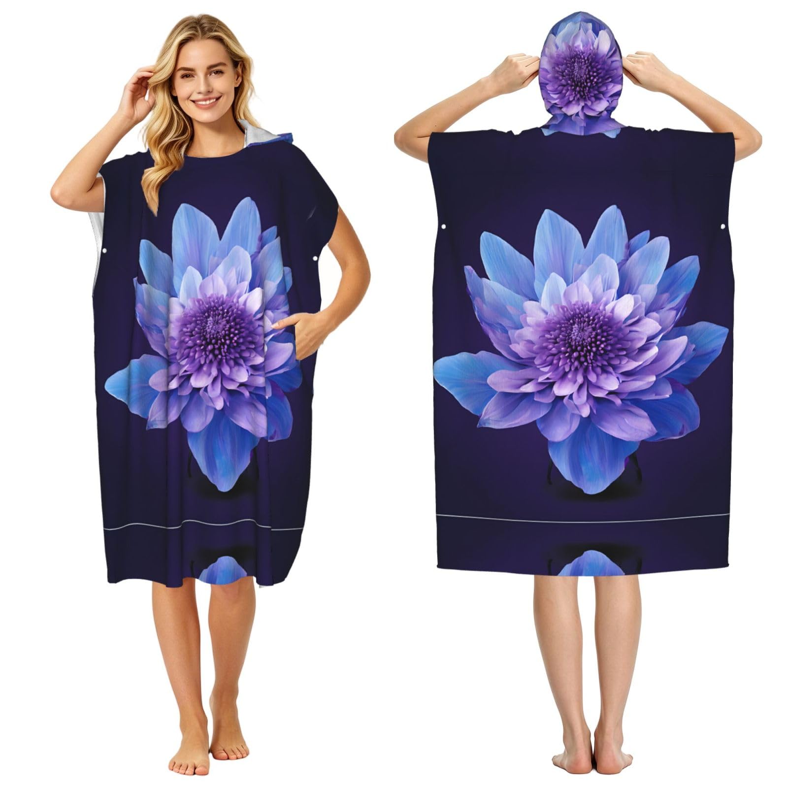 Peignoir à langer microfibre adulte pour se changer facilement, serviette de plage mandala légère