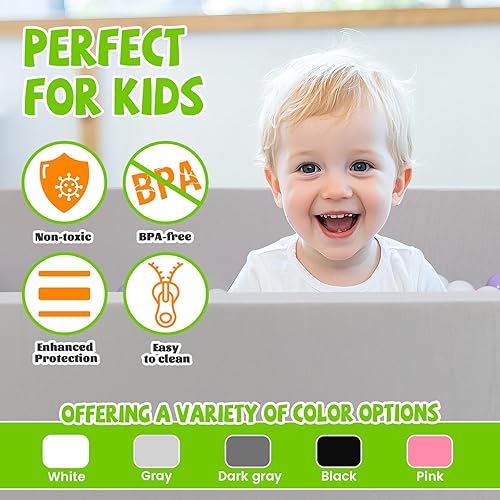 Miniatura 3 de Pozo de bolas para pelotas de 35.4 x 11.8 pulgadas, redondo de espuma para niños pequeños, equipo de juego suave, pelotas no incluidas (marrón