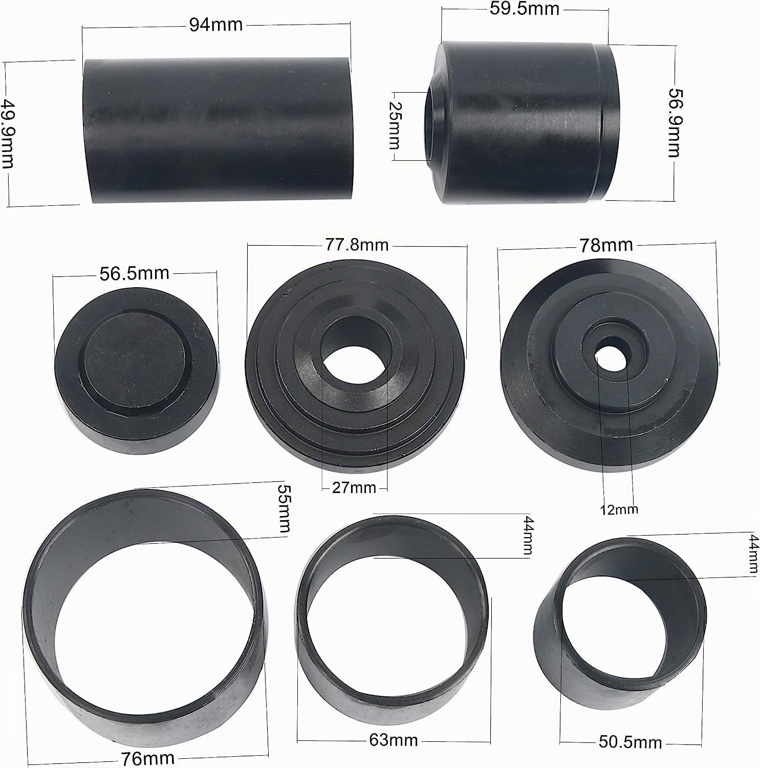 FreeTec Presse à rotule et kit d'outils de démontage de joint en U - Modèle lourd, kit professionnel de 10 pièces avec adaptateurs 4 x 4 pour la plupart des voitures 2WD et 4WD