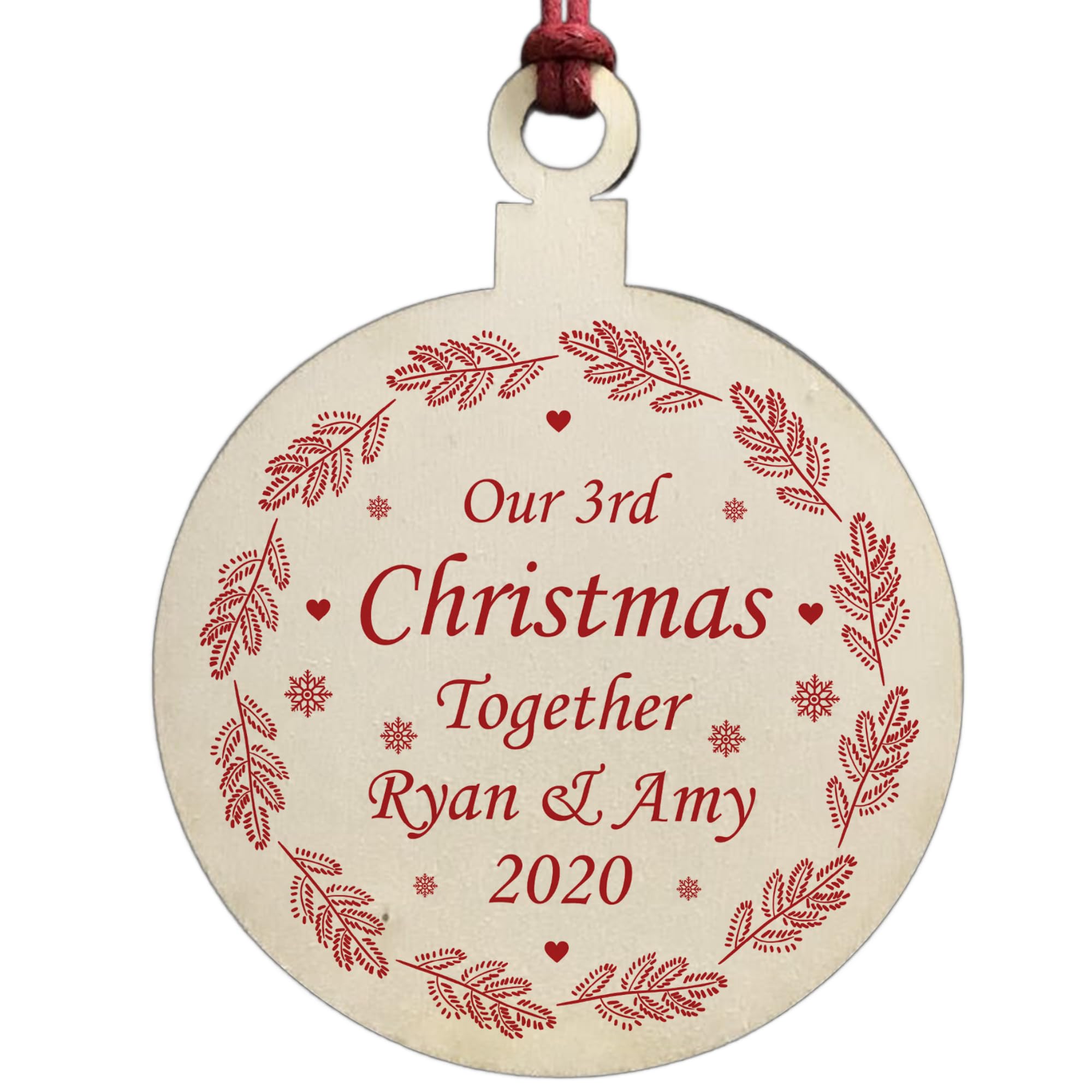 Our 3rd Christmas Together PERSONALISED Tree Decoration Couple Gift Keepsake