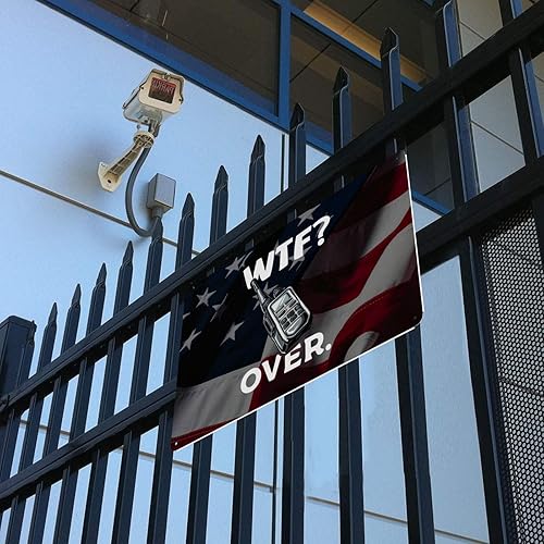 Miniatura 8 de Divertido walkie talkie - Radio de mano con texto en inglés "What The Fuck Over" de 8 x 12 pulgadas, letrero de metal retro para decoración de pared