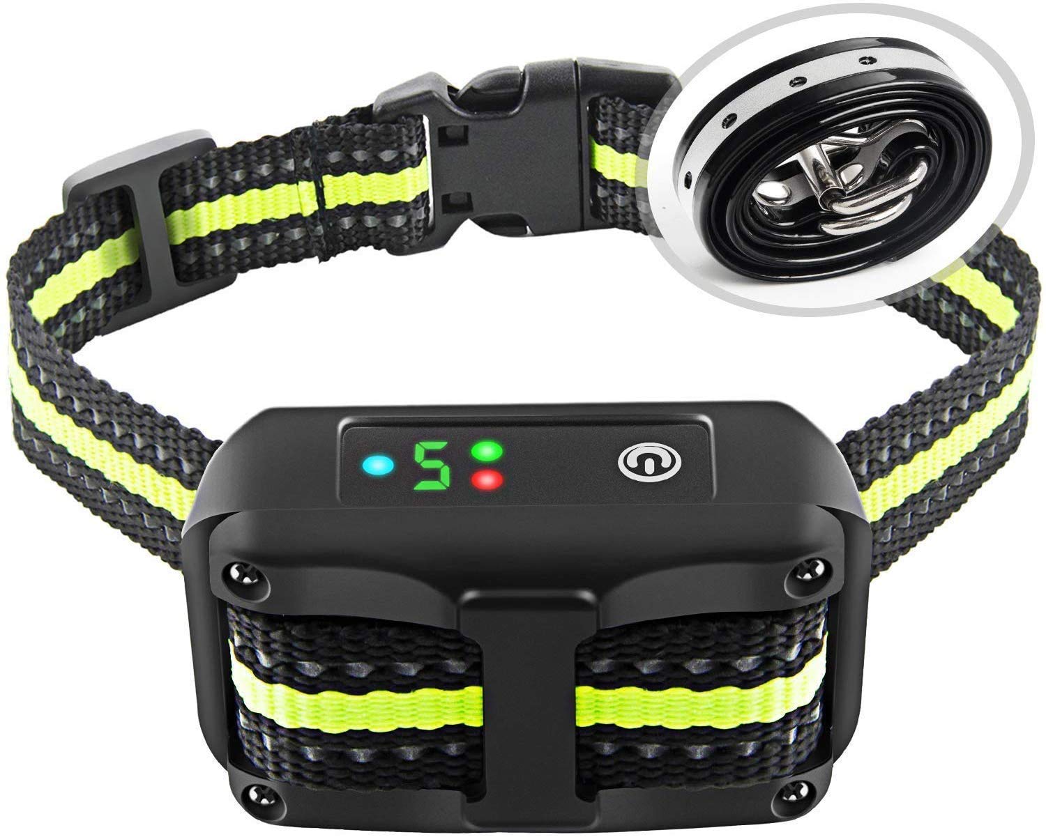 PetYeah Dog Bark Collar-5 Adjustable Sensitivity and Intensity Levels-Dual Anti-Barking Modes-Rechar