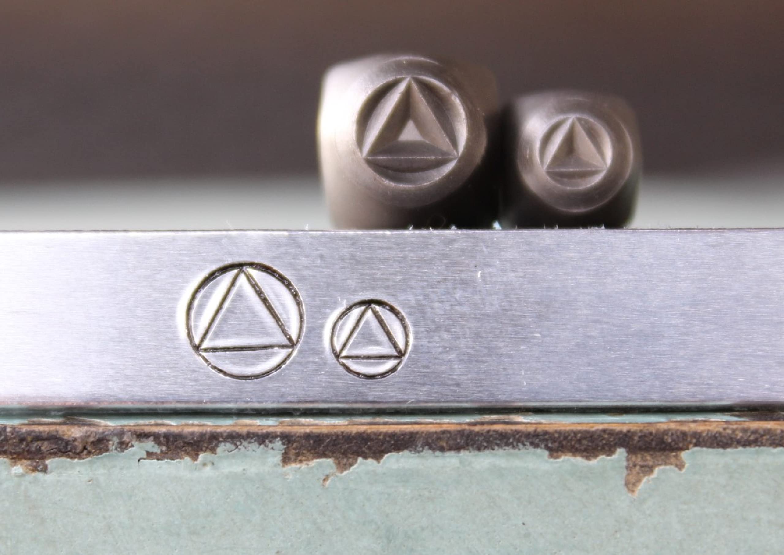 6mm and 4mm Recovery Symbol Metal Punch Design 2 Stamp Set - Supply Guy - CH-491490