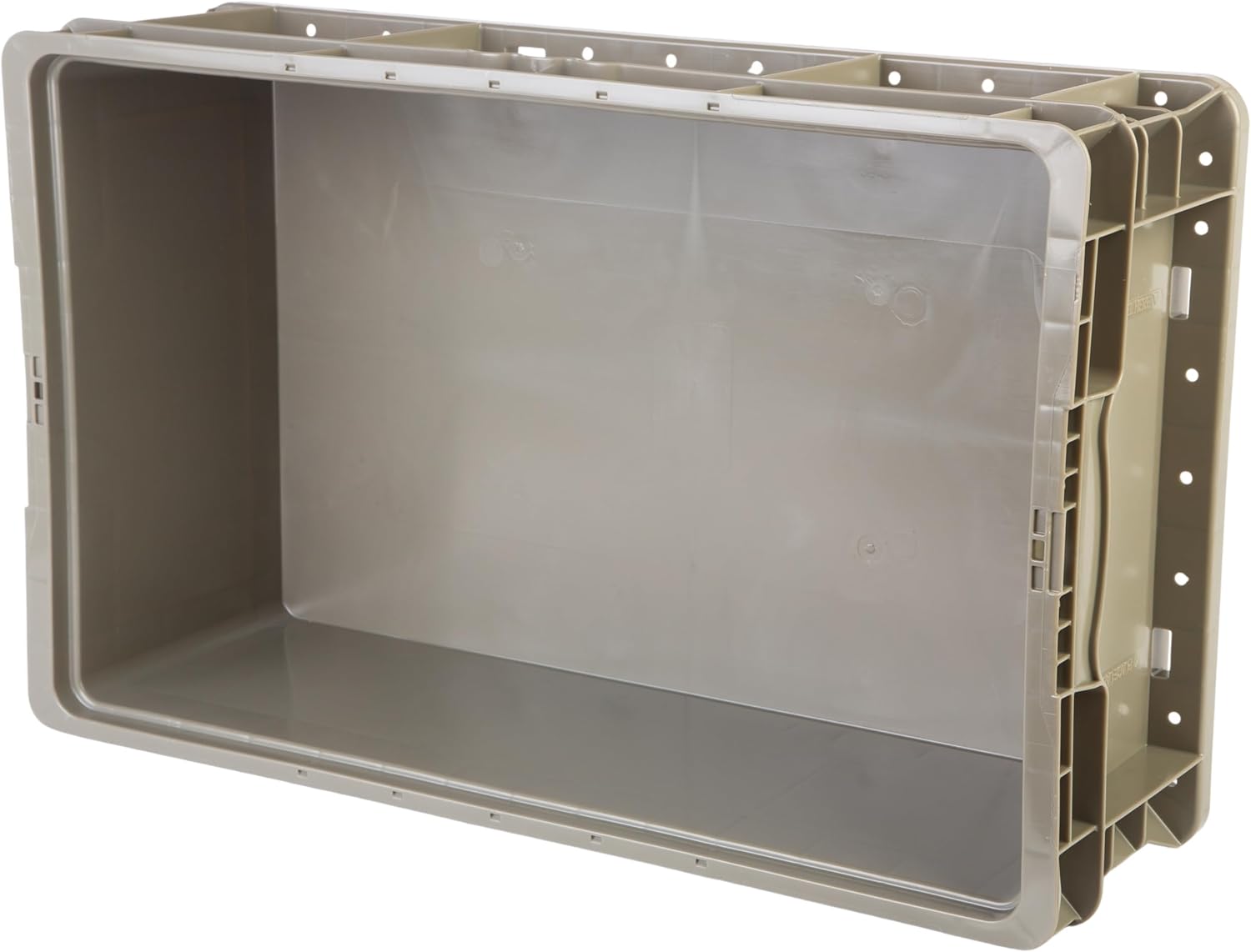 Hudson Exchange 24 x 15 x 7.5" (3 Pack) Straight Wall Handled Storage Container Tote, Gray/Brown