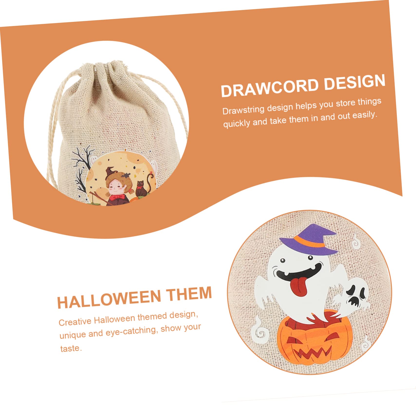ULTECHNOVO 160stücke Halloween Geschenktüten Aus Baumwolle Stabile Zugbeutel Sammeltaschen Für Süßigkeiten Und Deko Für Halloween-feiern Und Ganzjährig Nutzbar