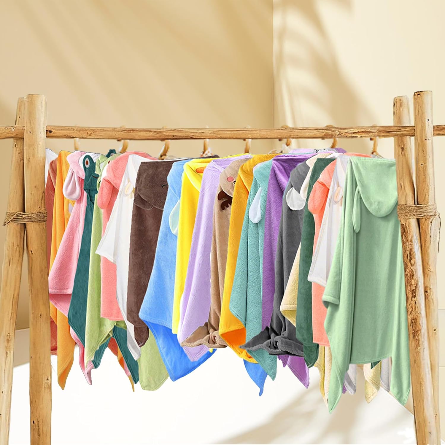 Toddler Bath Towel Baby Towels with Hood 27.5"X55" Ultra Absorbent Soft Bathrobe Blanket Kids Shower Towel for Girls and Boys(Beige Deer) - Image 6