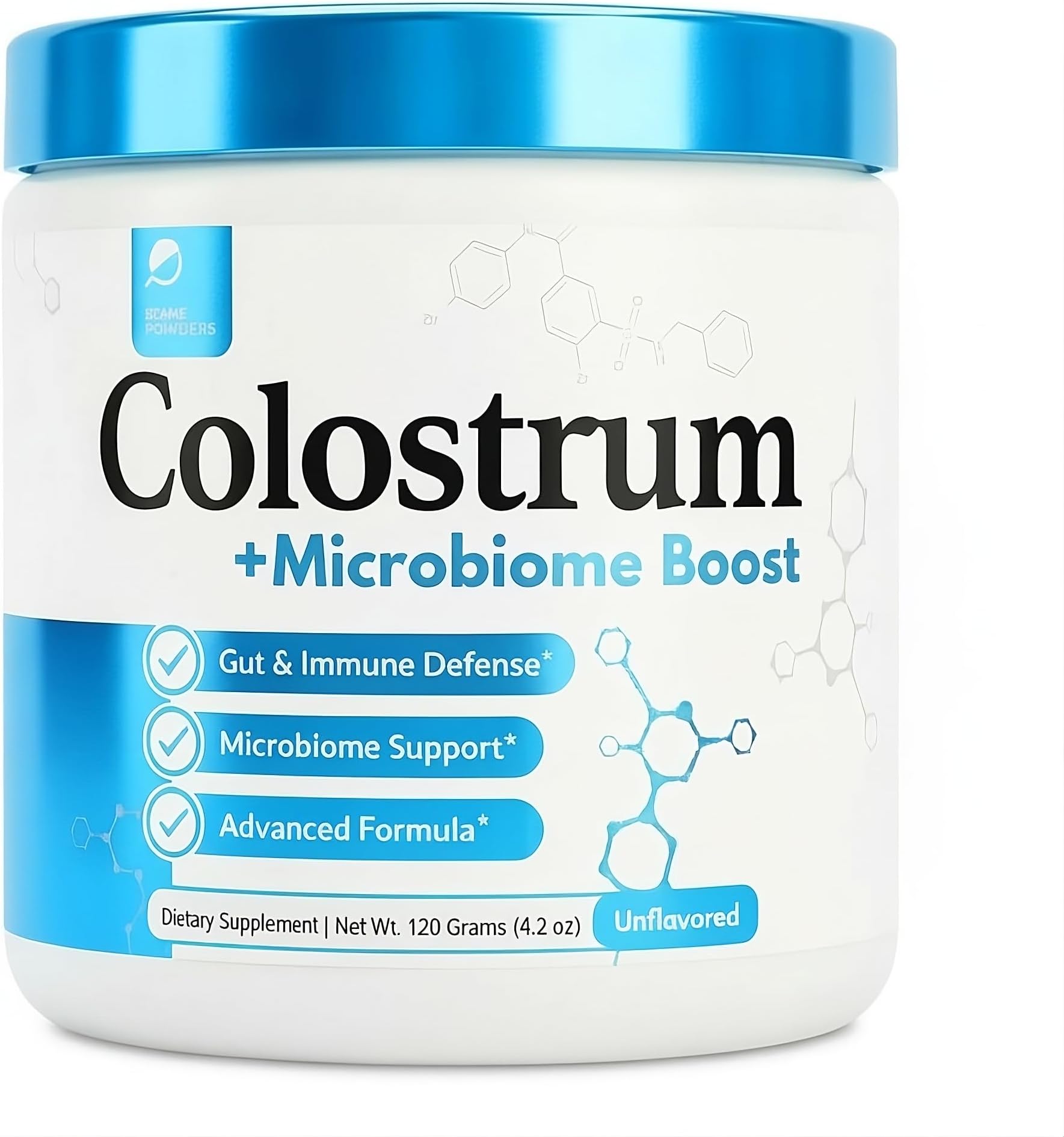 Prime Powders Colostrum Over 40% Igg, Grass Fed, Gut Health, Puffiness, Skin & Hair Immunity, Muscle Recovery, Ultra Bioavailability (Unflavored | 120 Servings)