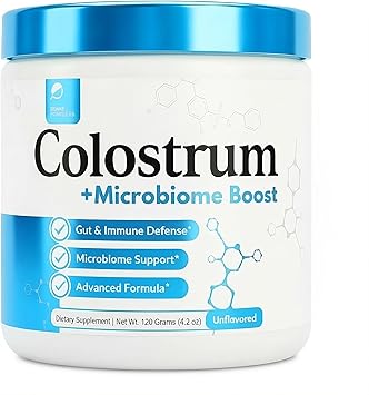 Prime Powders Colostrum Powder | Grass-Fed Bovine Colostrum with Akkermansia Probiotic 1B AFU | Microbiome & Gut Support | High IgG Advanced Formula | 120 Servings