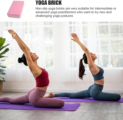 Miniatura 7 de Bloques de yoga, bloques de espuma EVA de ladrillo de yoga de alta densidad para mejorar la fuerza, flexibilidad y equilibrio, superficies ligeras y
