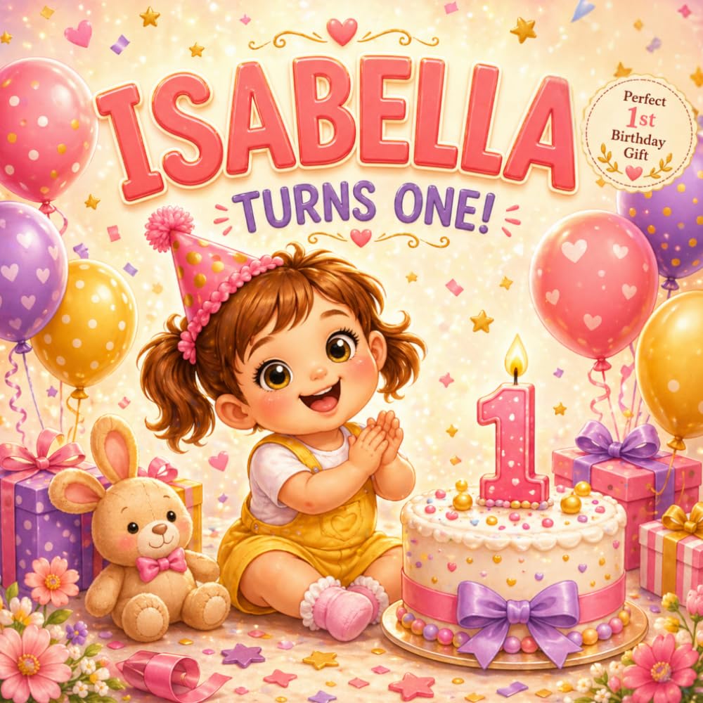 Isabella Turns One!: A Personalized First Birthday Book for Girls | Baby’s First Birthday Keepsake | Special Gift for Toddlers Named Isabella (Three Hearts Personalized Baby Names (Isabella))
