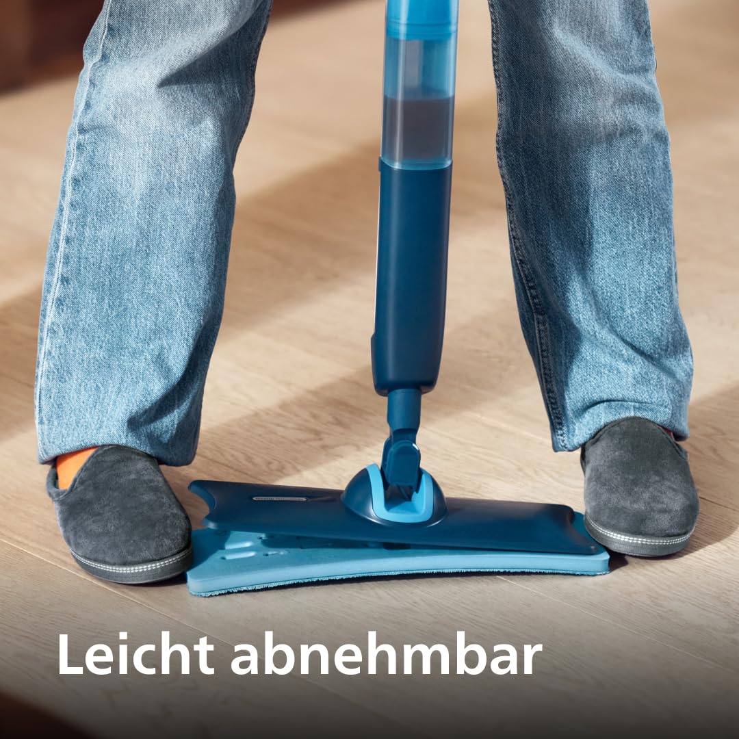 Philips Original OneUp Ersatzpad 2er Set für Holz, Parkett & Linoleum – Saugt Schmutzwasser auf & wischt mit sauberem Wasser – Wiederverwendbar bis zu 6 Monate (XV1884/20)