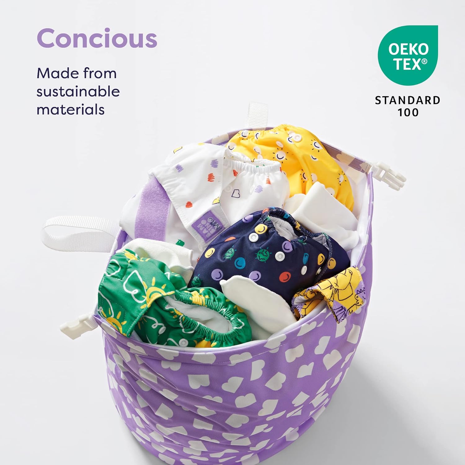 Bambino Mio, Stay at Home Wet Bag - Large, Waterproof, Nappy Laundry Storage Bag