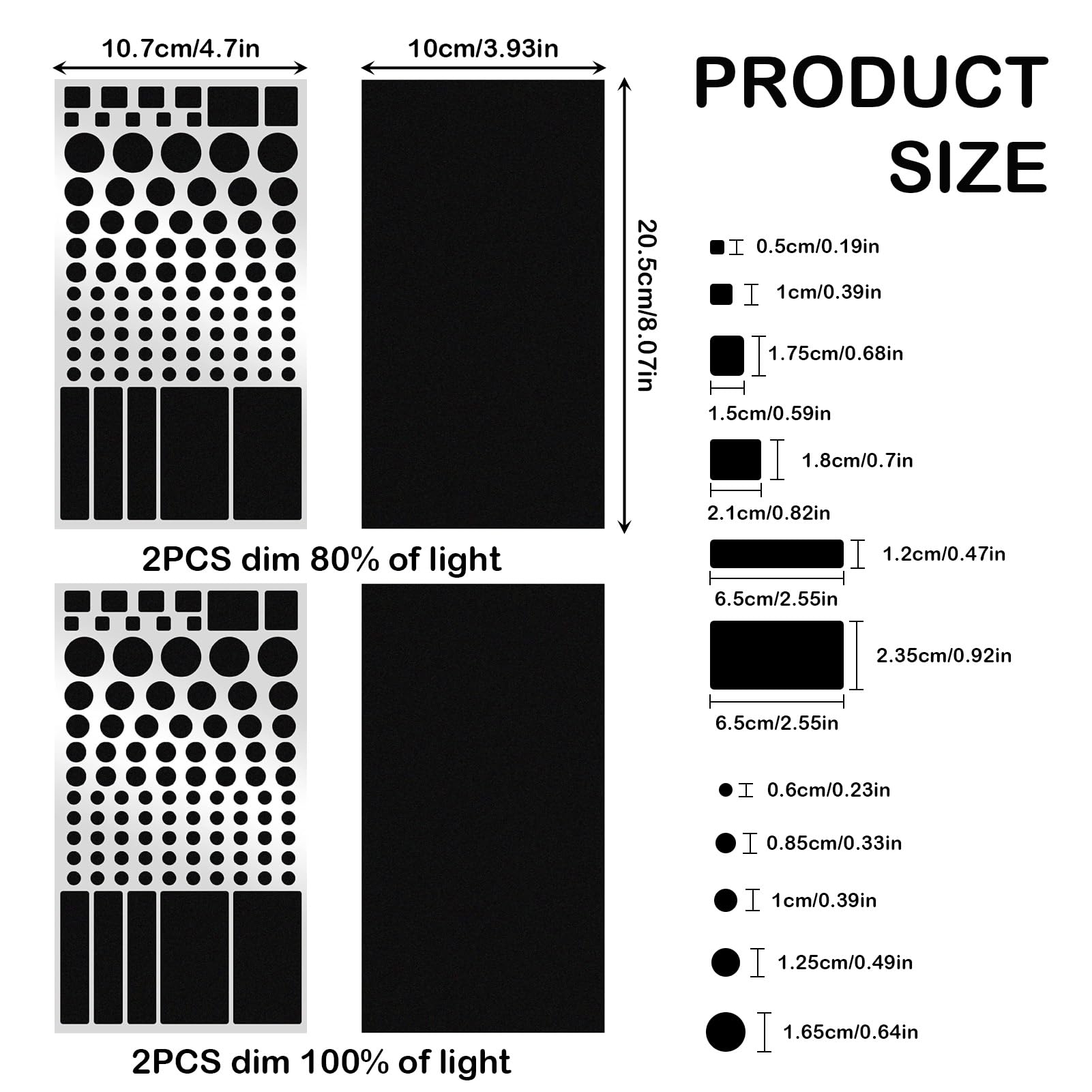 4Pcs LED Light Blocking Stickers Light Dimming LED Covers Blackout Filters for Routers Clocks TV Electronics Appliances Including Pre-Cut and Complete Ones LED Filters Dimming 50% ~ 100%(Black) - Image 2