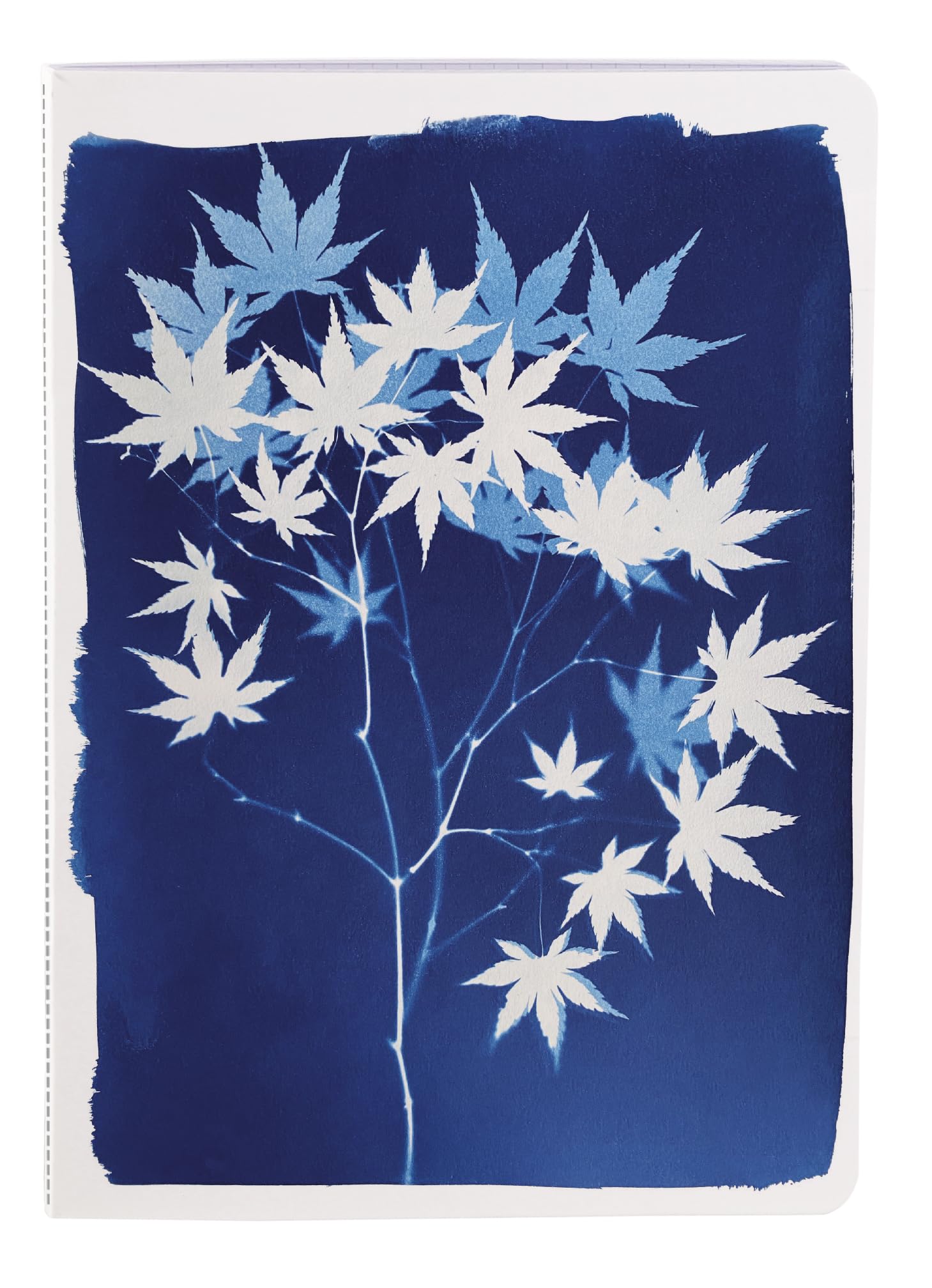 Clairefontaine 83502C - A Stitched Notebook with Floral/Cyanotype Pattern - A5 14.8x21cm 64 Lined Pages 90g - Grain Paper - Cyanotype Collection - Mixed
