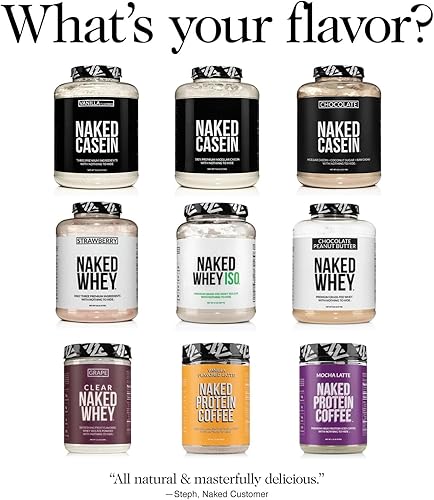 Miniatura 8 de NAKED Paquete de proteínas alimentadas con pasto: suero de leche sin sabor de 5LB y caseína sin sabor de 5 libras