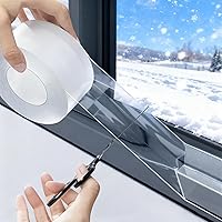 SWRT 20Mil Heavy Duty Window Insulation Tape - Residue-Free Winter Weather Sealing, Transparent Draft Blocker 2"x33FT for Windows & Doors