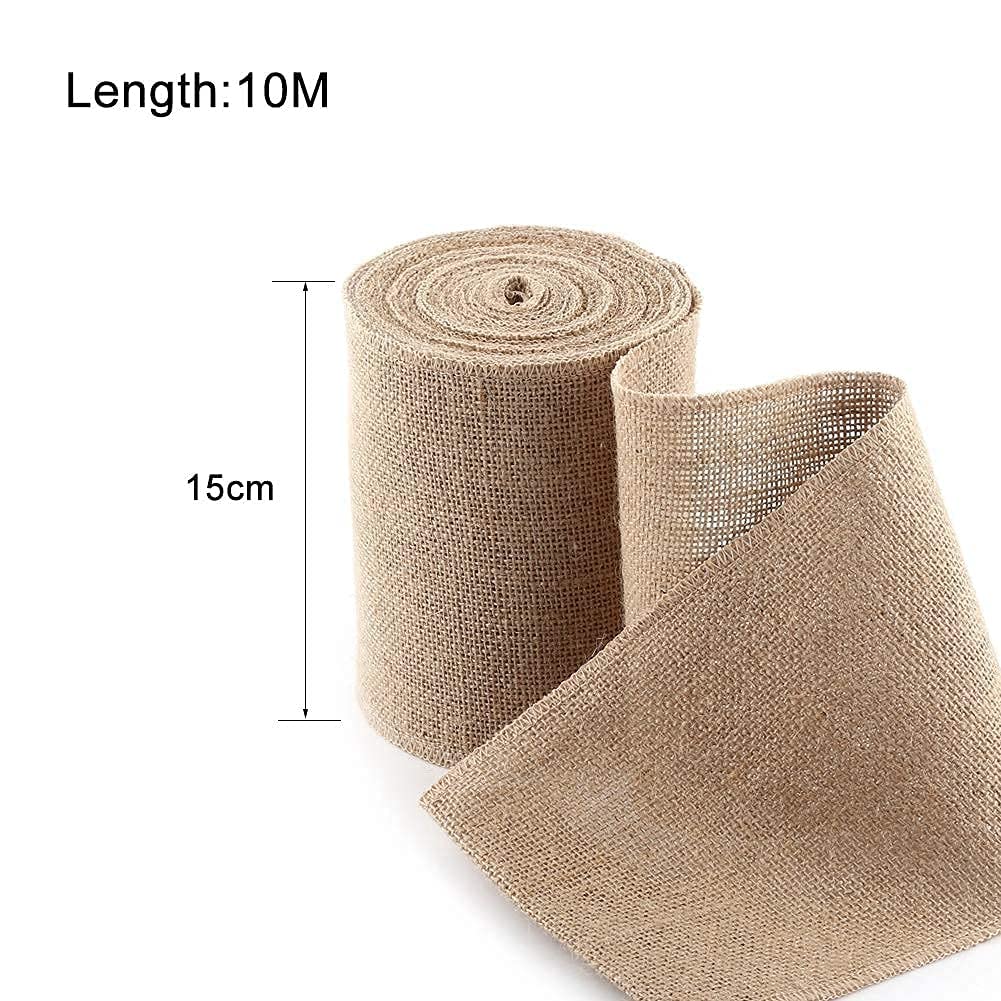 Rouleau de ruban de jute en toile de jute pour décoration de mariage, projet d'artisanat, bricolage