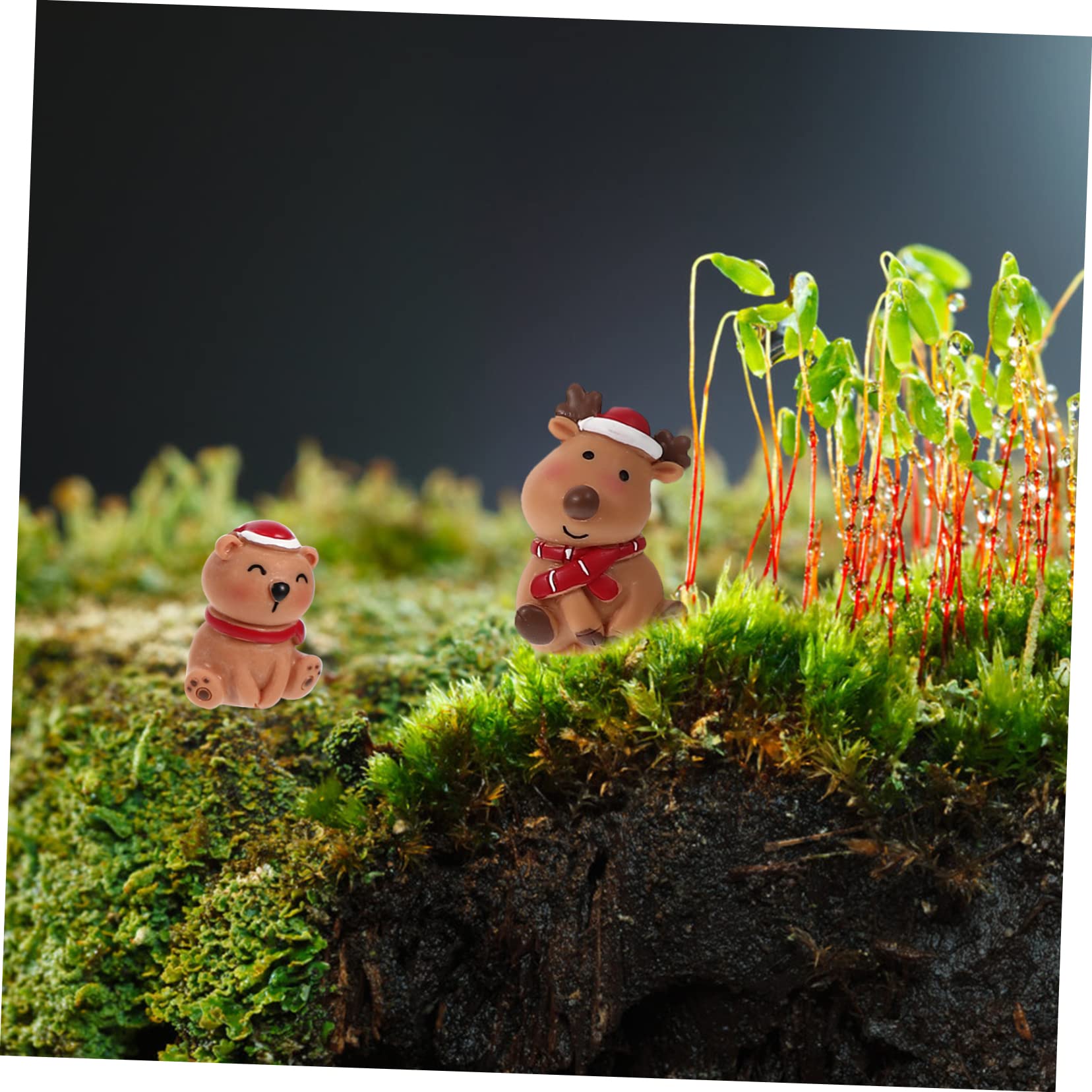 ULTECHNOVO 5 Ensembles Ornements du Père Noël Bonhomme De Neige Faire La Fête Décor De Noël Décoration Mini Aquarium Décorations De Figurines D'aquarium Résine 5 Pièces * 5