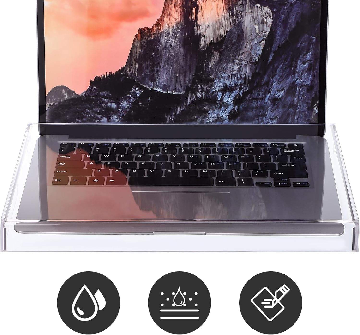 POPETPOP Transparent Laptop Keyboard Dust Cover: Laptop Acrylic Keyboard Cover - Computer Transparent Waterproof Protector Case for Home School Office, 14 Inches